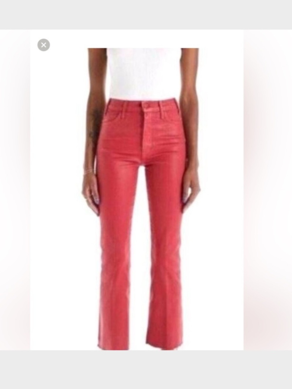 Mother Superior  The Hustler Ankle Fray Jeans Mars Red Size 28 NWT Midrise